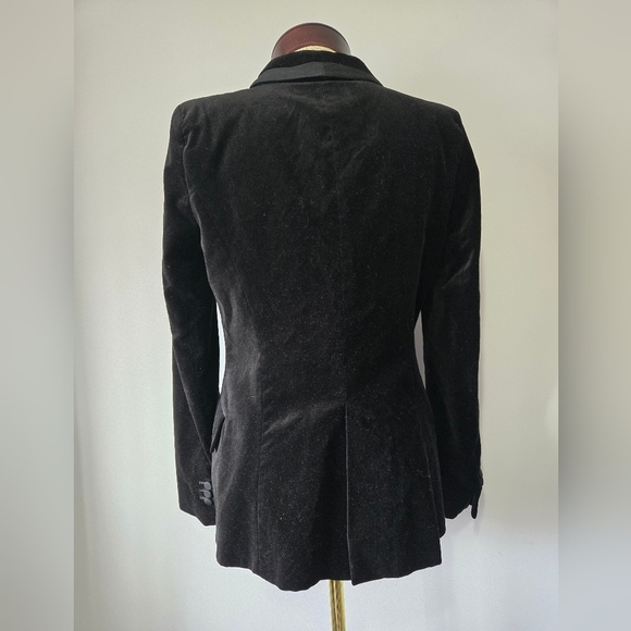 ZARA Black Velvet Blazer With Satin Lined Lapel. Size Medium - Picture 7 of 16